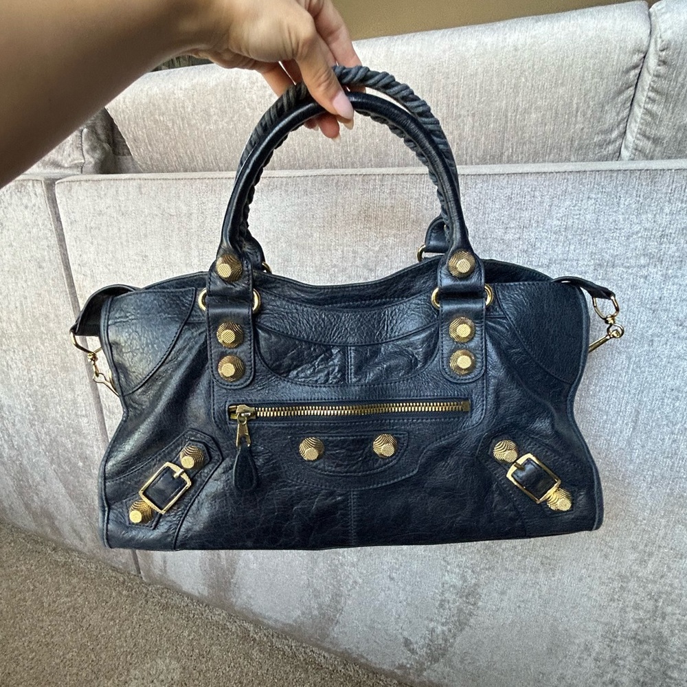 Designer inspired leather motor bag